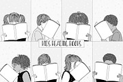 Kids Reading Books - Hand Drawn, an Education Illustration by Franzi draws (Thumbnail 1 of 4)