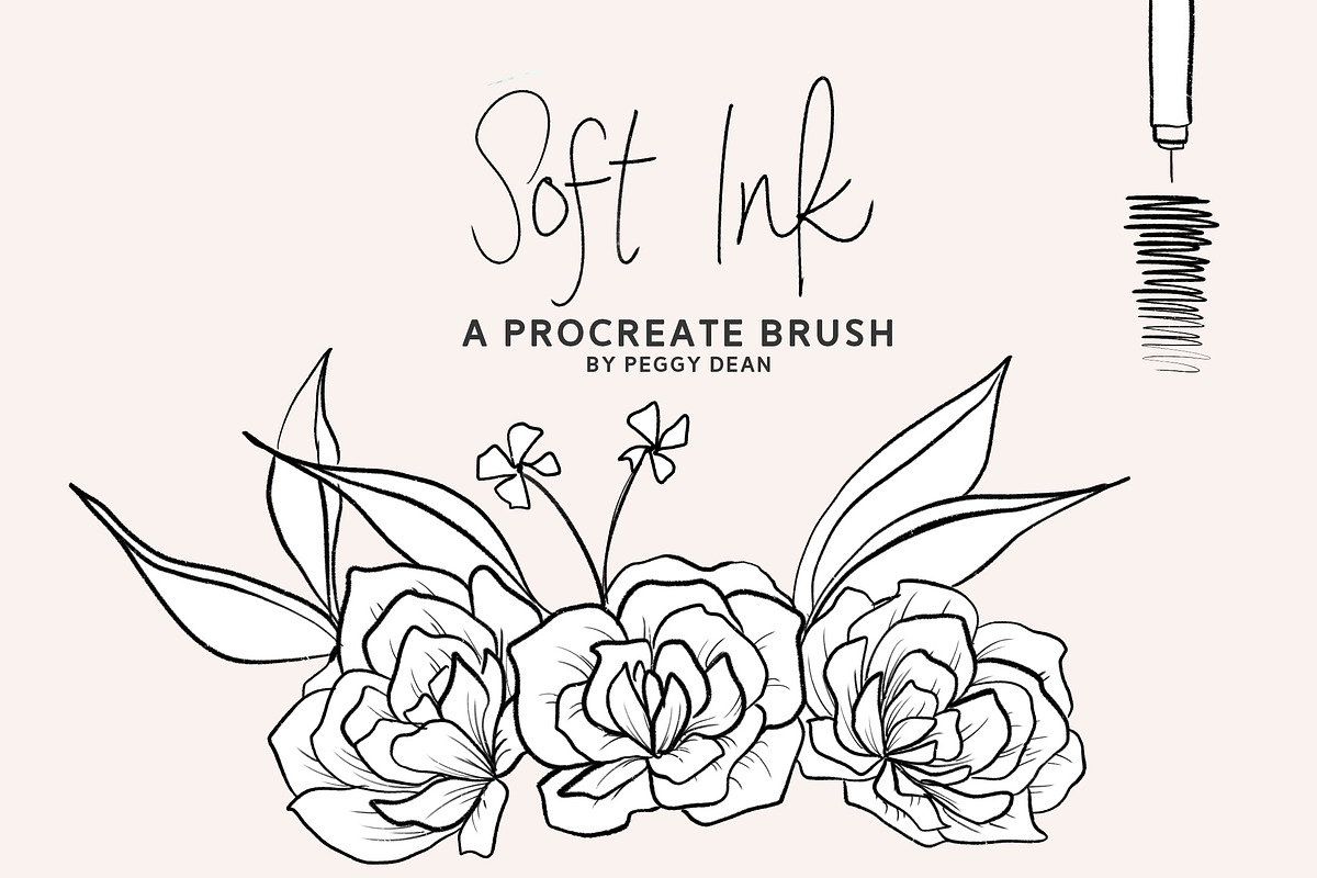 10 Drawing Ink Procreate Brushes, a Brush Add-On by The Pigeon Letters (Photo 12 of 13)
