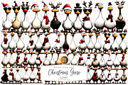 Christmas Geese Clipart, an Illustration by Markicha Art (Thumbnail 1 of 6)