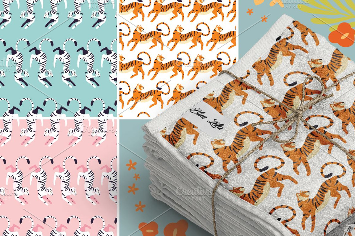 Tigers - 44 Seamless Patterns, a Pattern Graphic by Blue Lela Design (Photo 12 of 13)