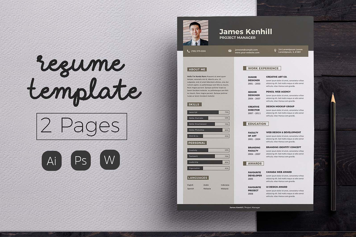 Vol.39 Resume & CV Template, a Resume Template by Hito Graphic (Photo 1 of 8)