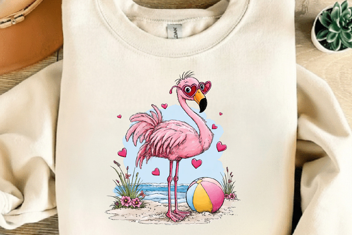 Watercolor Summer Flamingo Clipart, an Illustration by Dream Creation (Photo 6 of 7)