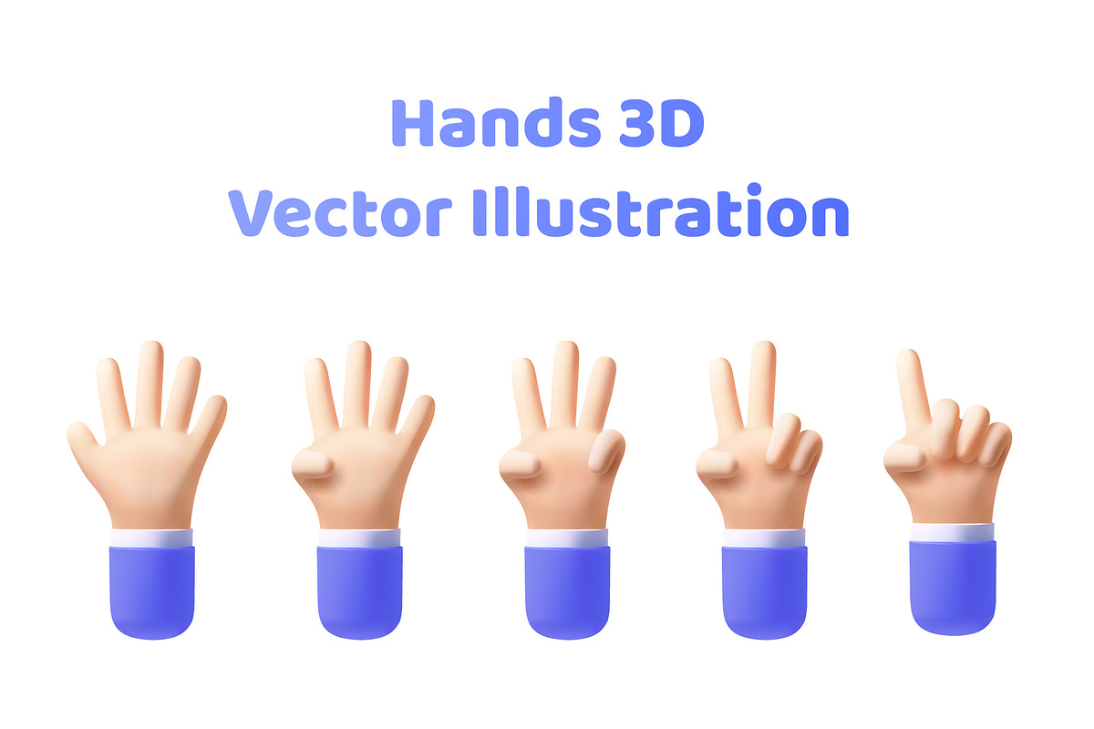 3d Hands Vector, an Illustration by Soifer Design