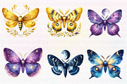 Watercolor  Night Moths Clipart, an Illustration by CreationArt (Thumbnail 6 of 6)