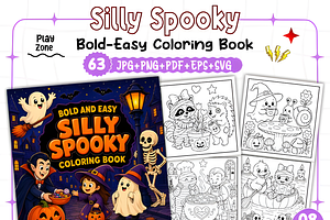 Bold and Easy Silly Spooky Coloring, a Seasonal Illustration by Design Station