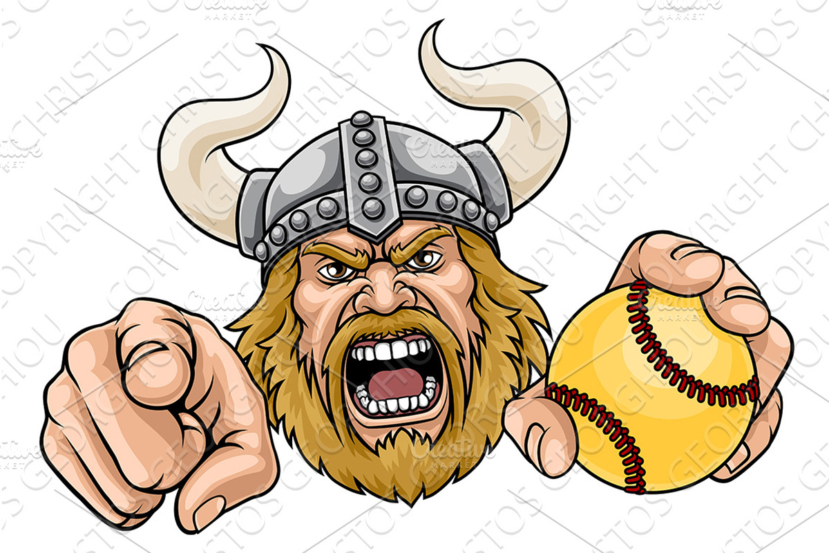 Viking Softball Ball Sports Team, an Object Illustration by Christos Georghiou
