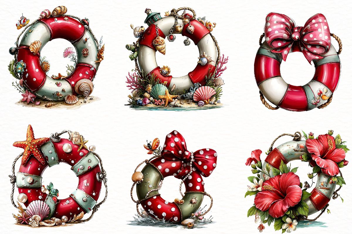 Whimsical Summer lifebuoy Clipart, an Illustration by Designworld (Photo 2 of 8)