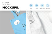 Canvas Tote Bag Mockup, a Packaging Mockup by megostudi0 (Thumbnail 5 of 6)