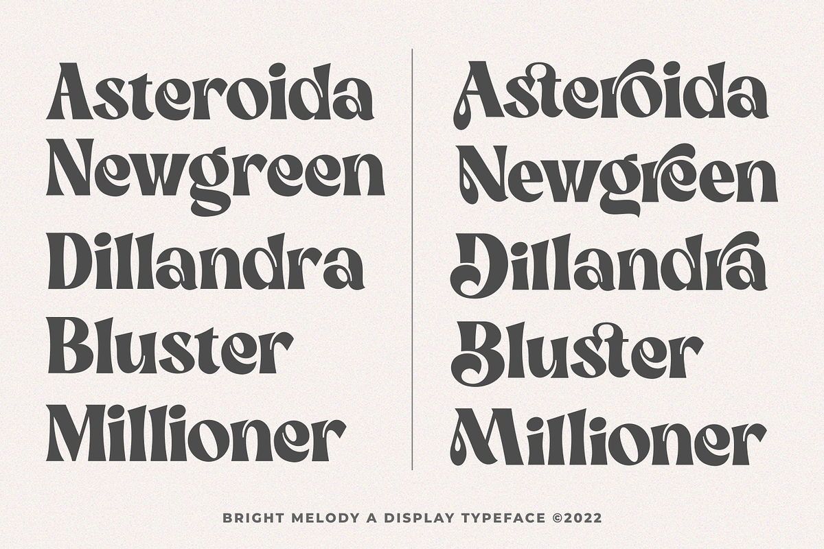 Bright Melody A Display Typeface, a Serif Font by zeenesia (Photo 11 of 18)