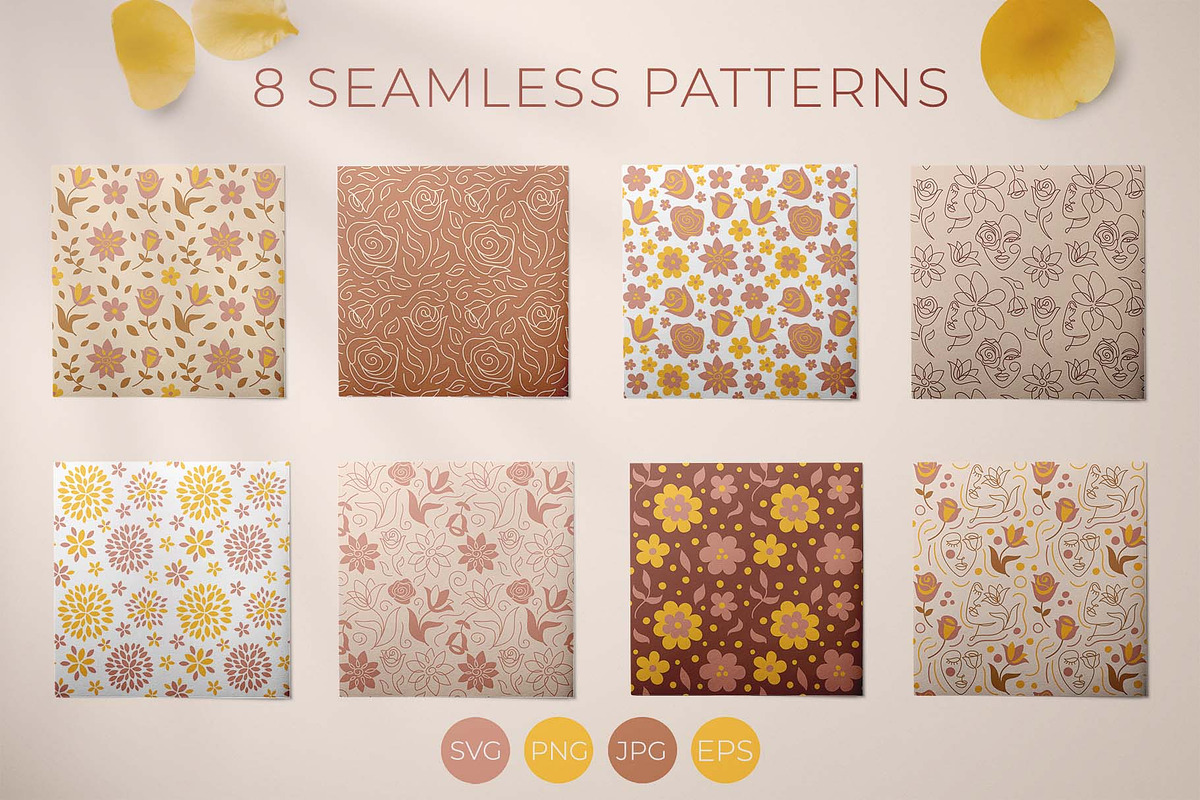 Floral Beauty Set. Daring Sunflower., a Texture Illustration by Illustana (Photo 7 of 10)