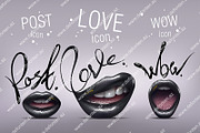 Black Sexy Lips Icons. Vector, an Illustration by Defonten's Art Gallery (Thumbnail 1 of 2)