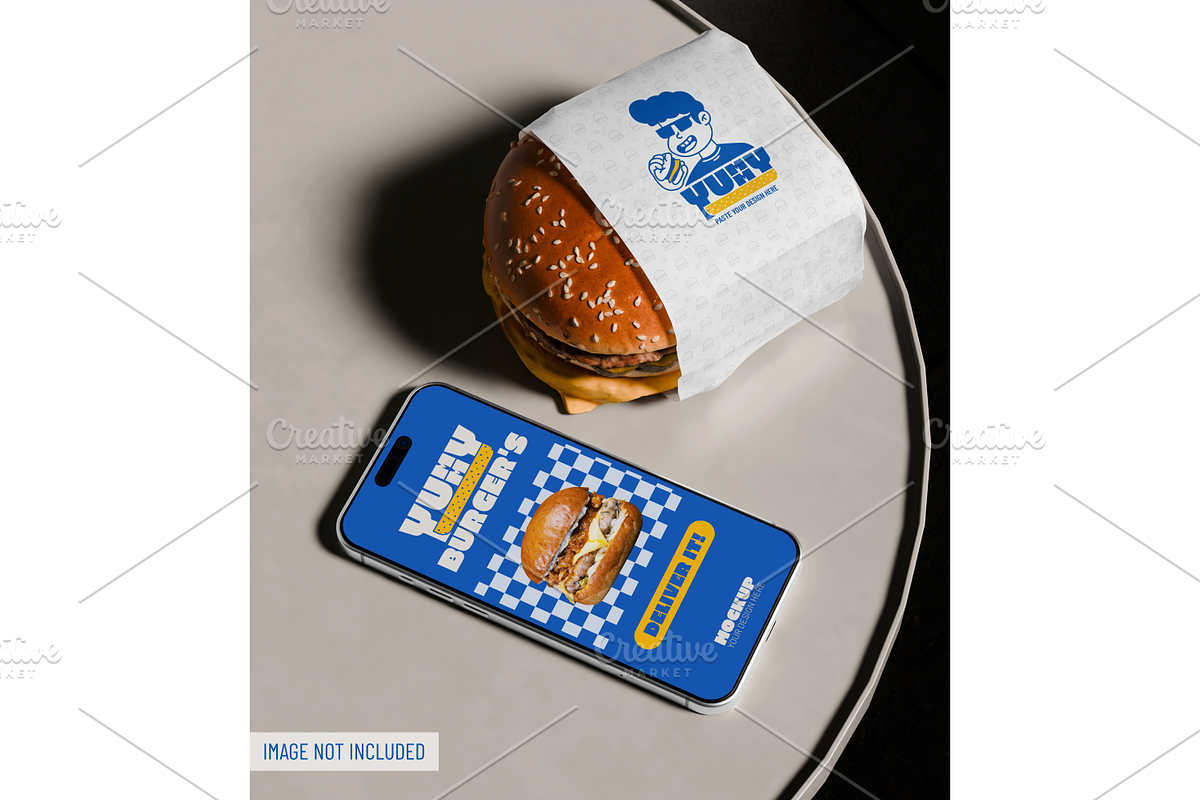 Fast Food Branding Scene Mockup, a Packaging Mockup by Mockthethics. (Photo 5 of 13)