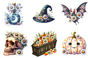 Daisy Flower & Halloween Clipart, an Illustration by DreamArtGraphic (Thumbnail 3 of 4)
