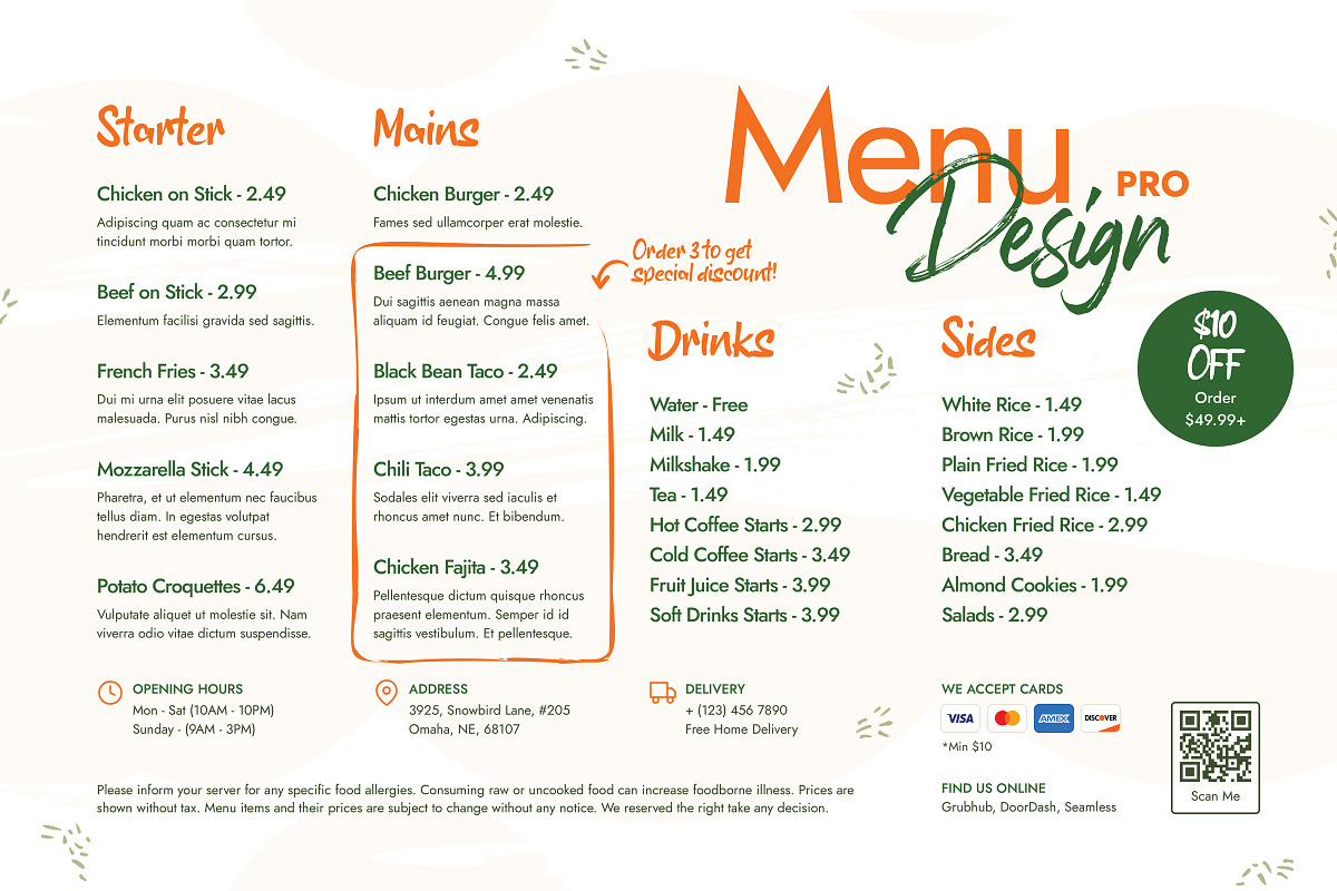 Menu Design Pro AI/EPS/PSD Template, a Templates & Theme by Artbeaut