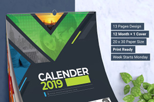 2019 Wall And Desk Calendar Design