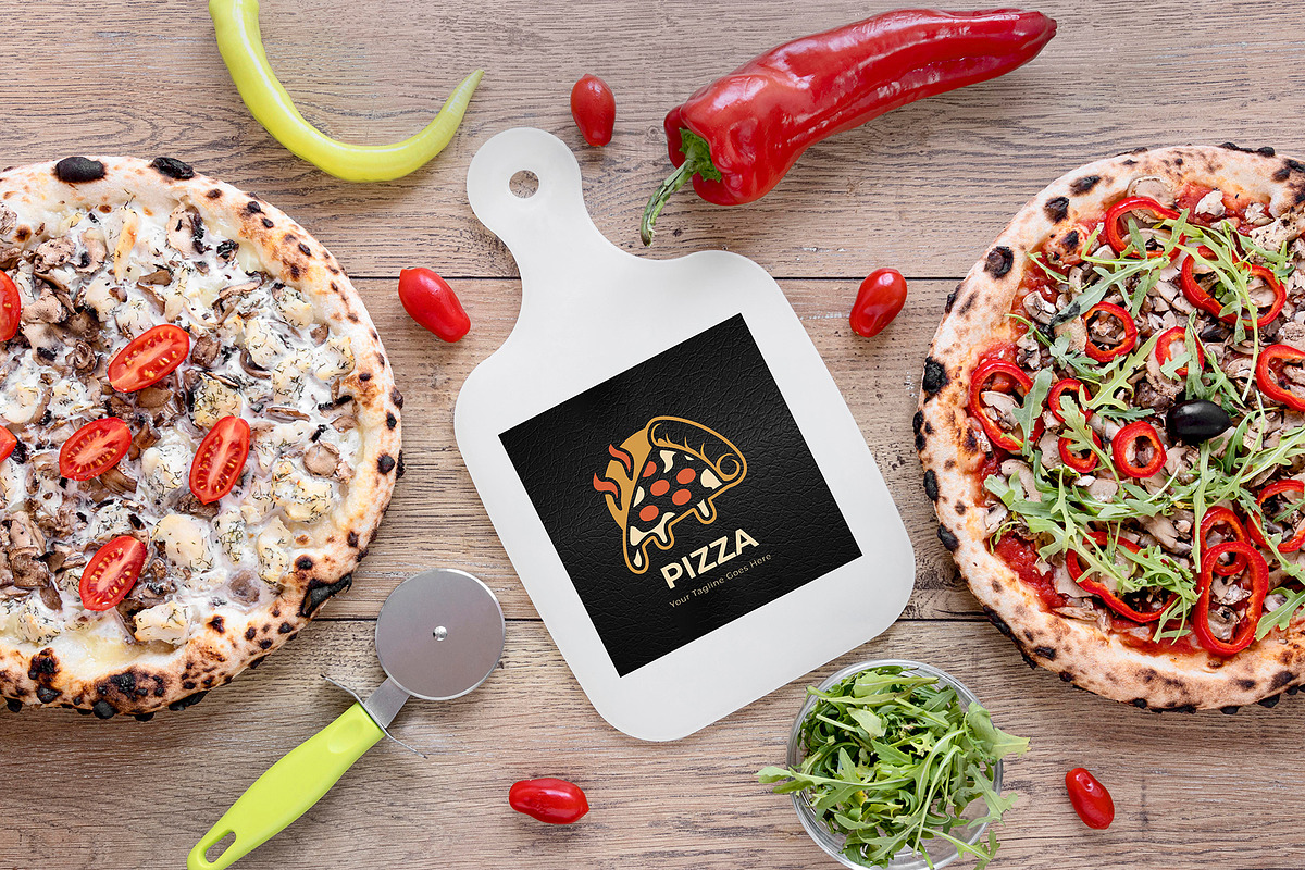 Modern Pizza Logo Template, a Branding & Logo Template by YUDesignStore (Photo 7 of 7)