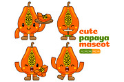 Papaya Mascot Vector Pack, a Food Illustration by MEDZ (Thumbnail 4 of 5)
