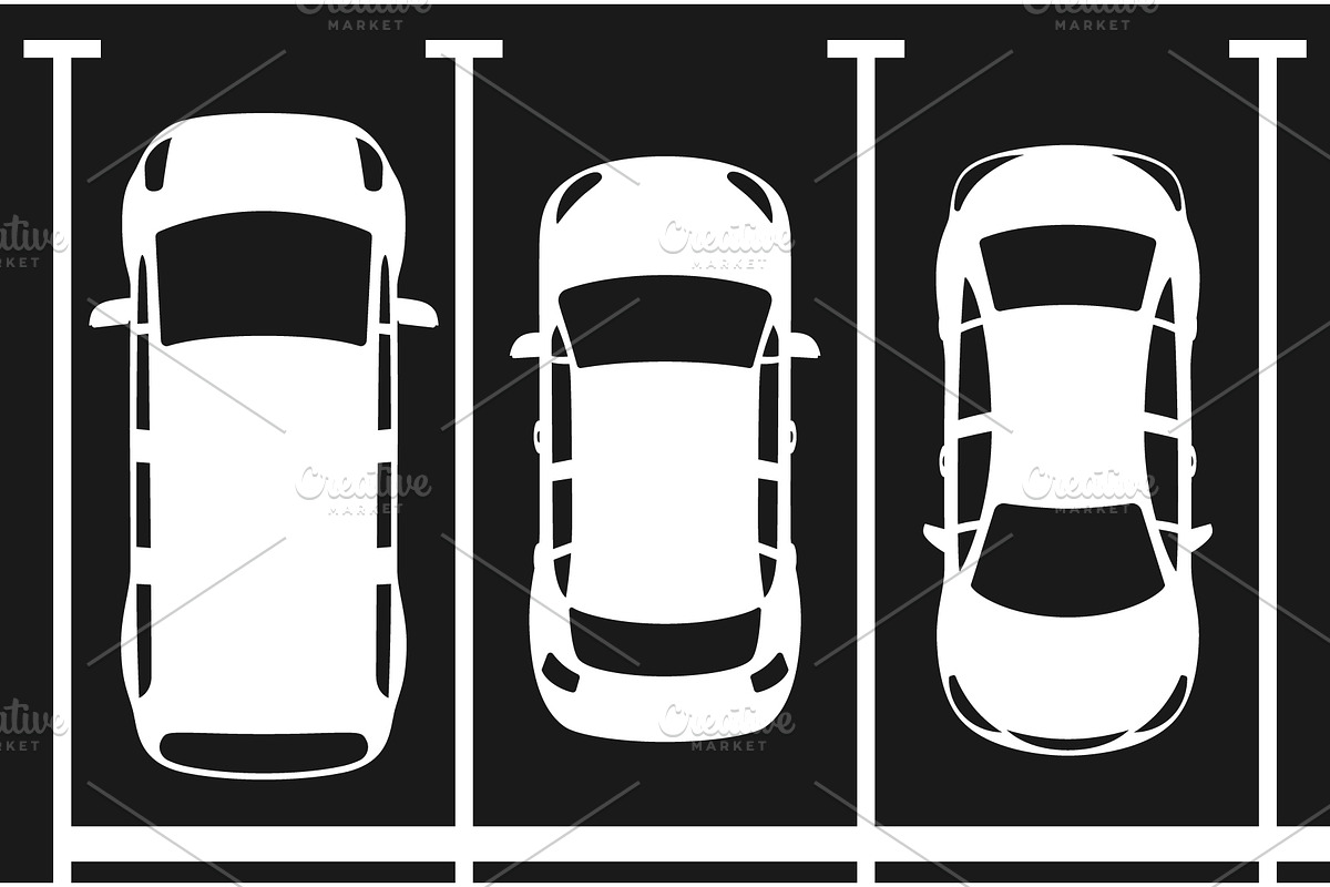 Top view of cars parked, a Transportation Illustration by Yayasya (Photo 3 of 3)