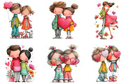 Watercolor Valentine Couple Clipart, an Illustration by CraftArtStudio (Thumbnail 2 of 6)