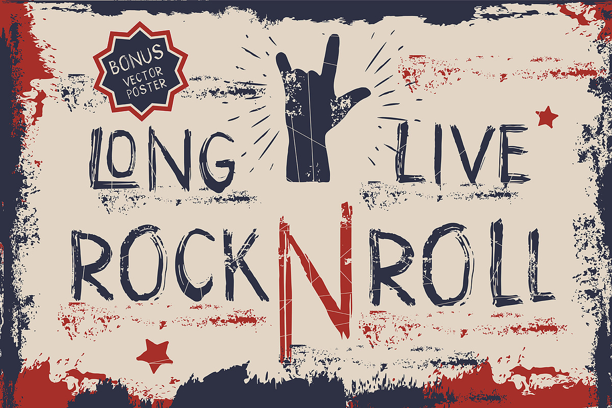 Drum. Handmade brush display font preview 4