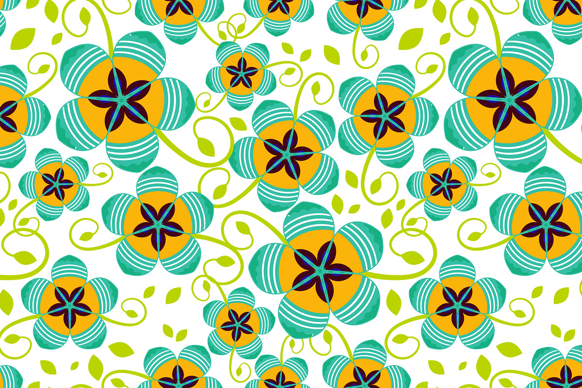 Funky Floral Pattern, a Pattern Graphic by Anny Cecilia Walter (Photo 2 of 3)