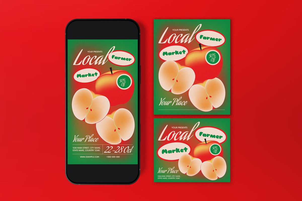 Local Farmer Market Flyer, a Flyer Template by graphicook (Photo 3 of 3)