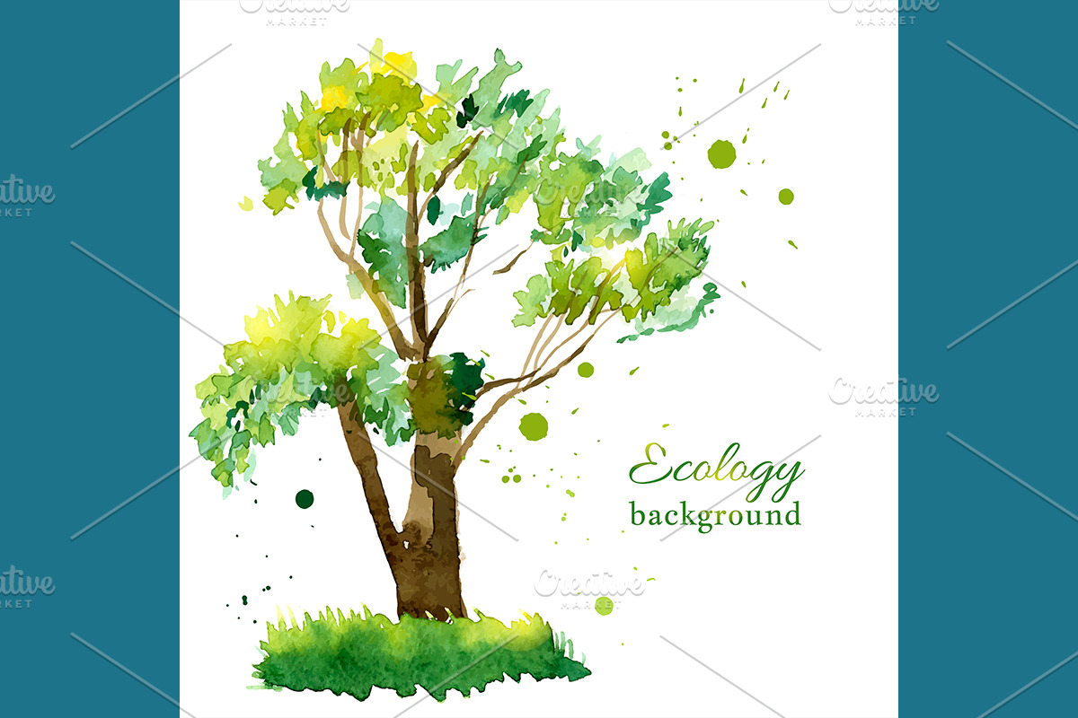 №138 Summer Green Tree And Grass, a Decorative Illustration by Rasveta (Photo 8 of 9)