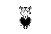 Cute Love Girl Silhouette Bundle, an Illustration by Designs_River (Thumbnail 37 of 53)