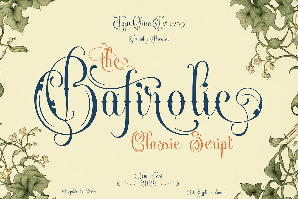 Bafirolic Classic Script, a Script Font by TypeClassHeroes (Photo 1 of 10)