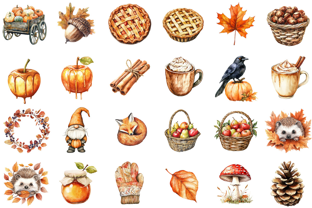 Hand-drawn Autumn Clipart, an Illustration by Sublimation Artist (Photo 2 of 6)
