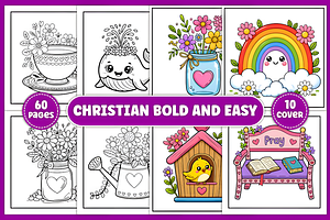 Christian Bold & Easy Coloring Book, a Decorative Illustration by Design Station