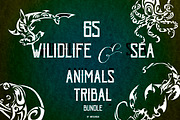 65 Wildlife & Sea Animals Tribals, a Pattern Graphic by Natsuhisui (Thumbnail 1 of 8)