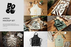 Apron Mockup Set, a Household Mockup by DOBE Studio