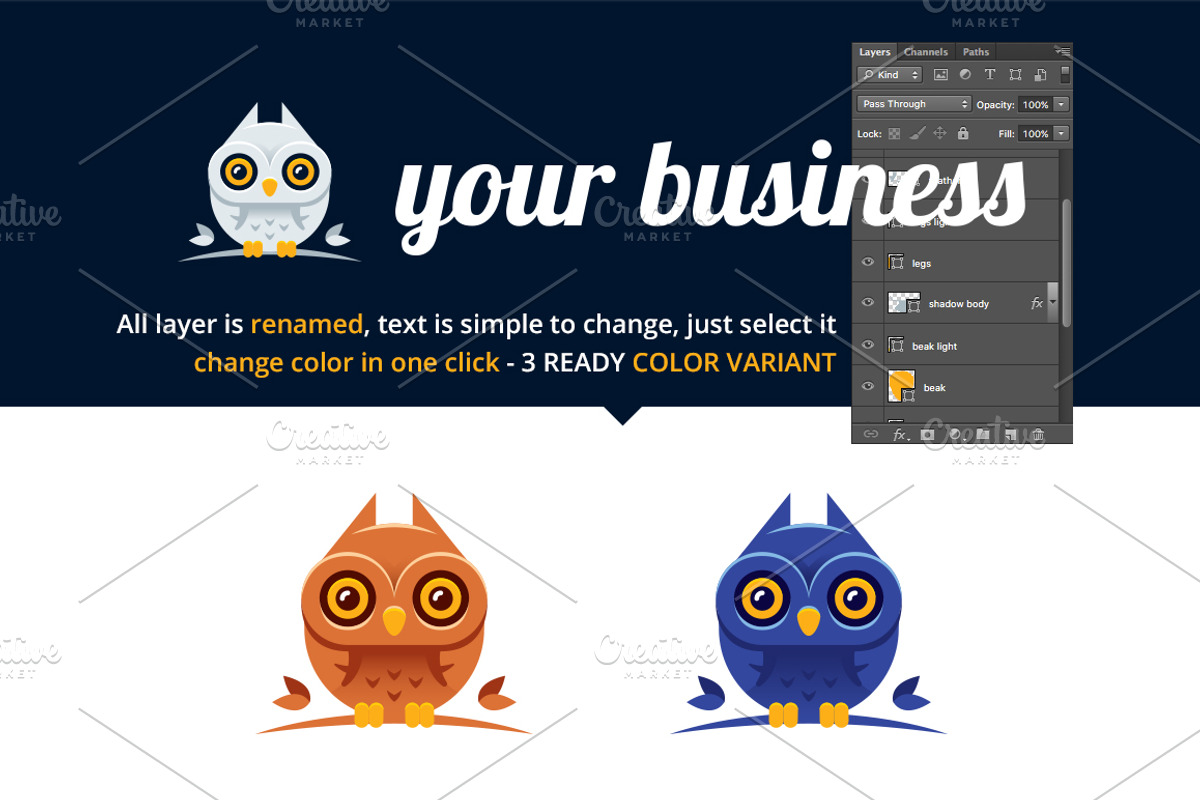 Artic Wise Owl Logo Design, a Branding & Logo Template by Manudesign (Photo 2 of 3)
