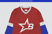 Hockey jersey mockup, a Shirt Mockup by Barmecide Mockup Studio (Thumbnail 3 of 3)