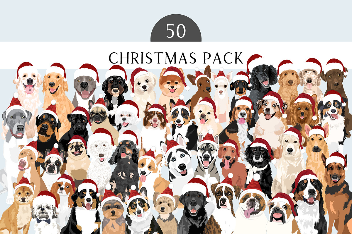 Christmas Dog Art Bundle PNG EPS SVG, an Illustration by Putnam Road Art (Photo 1 of 4)