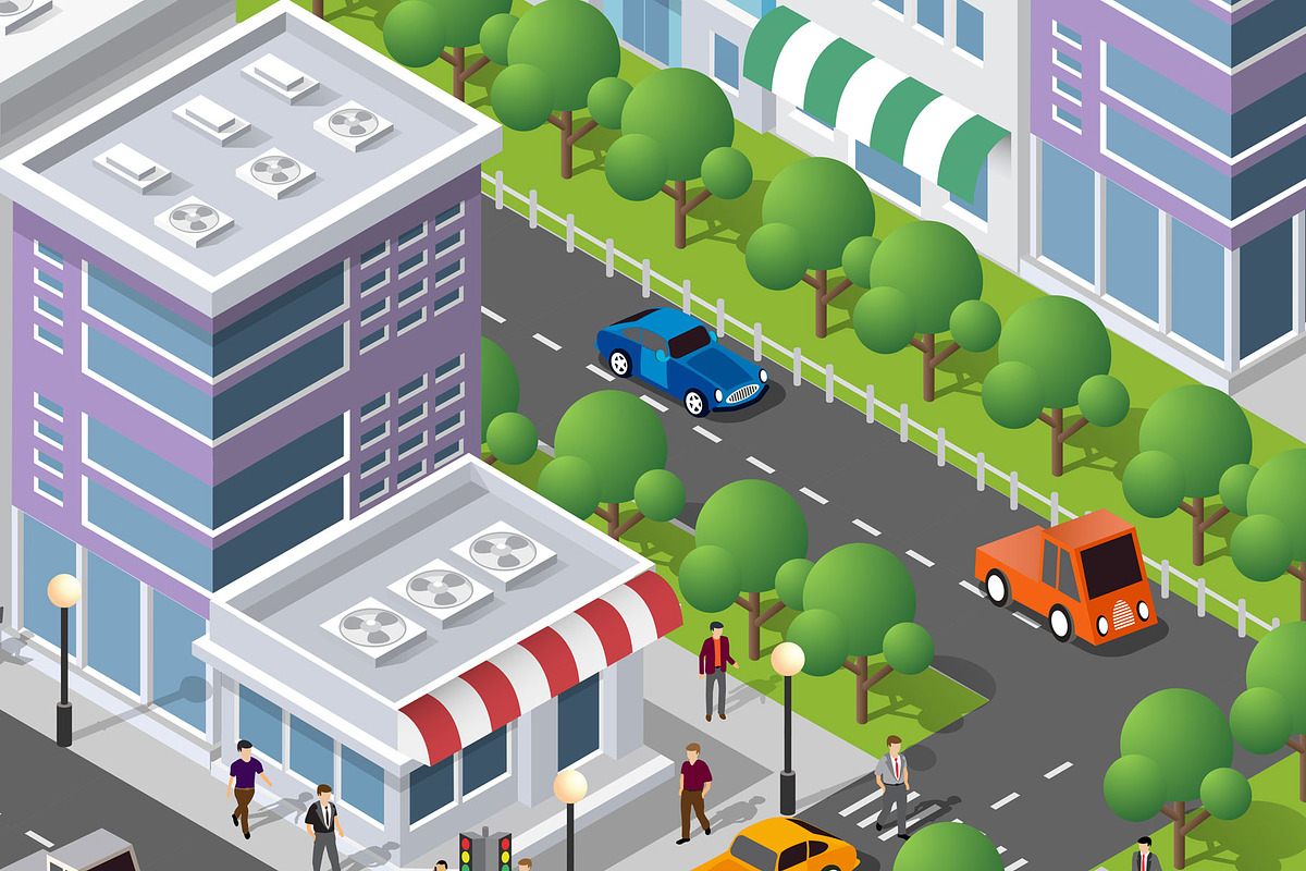 People walking around the city, a Person Illustration by AlexZeL (Photo 2 of 7)
