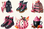 Pink and Black Autumn Clipart, a Work Illustration by cherrydesign (Thumbnail 3 of 3)