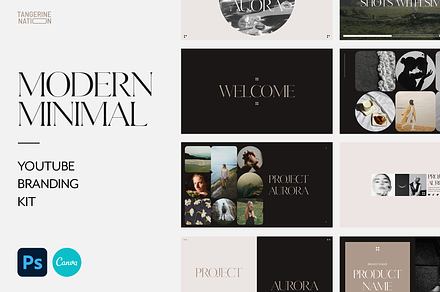 Modern Minimal YT kit PSD & CANVA
