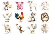 Quirky Farm Animals Clipart PNG, a Seasonal Illustration by CitraGraphics (Thumbnail 2 of 4)