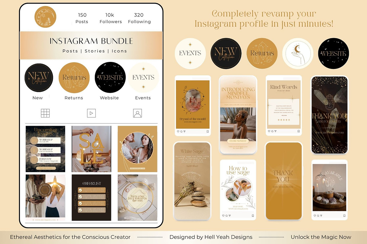 Witchy Glow Branding Starter Kit, a Social Media Template by Hell Yeah Designs (Photo 10 of 17)