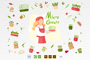 Microgreens Vector Set 1, a Food Illustration by ElenaKovalyova (Thumbnail 19 of 21)