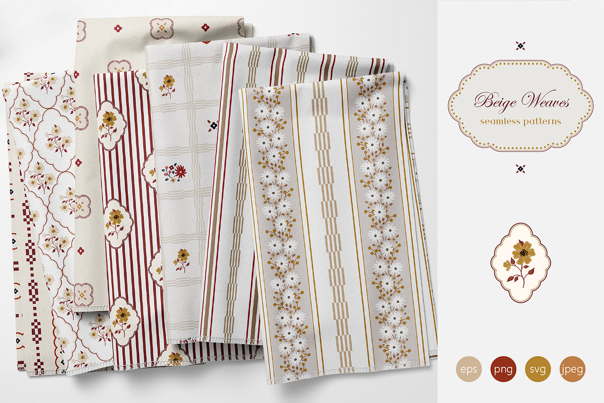 Beige Weaves - Seamless Patterns, a Pattern Graphic by InaCorart (Photo 1 of 6)
