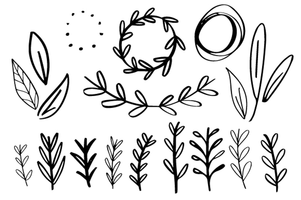 Hand Drawn Botanical Leafy Graphics, a Decorative Illustration by MontgomeryFest (Photo 2 of 4)