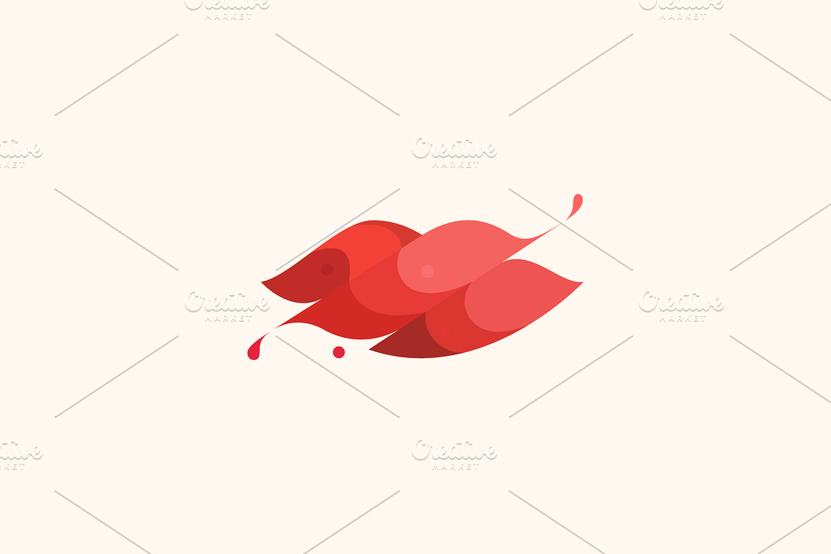 Red lips vector logo, a Templates & Theme by Himalia1
