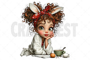 Whimsical Easter Coffee Girl Clipart, an Illustration by Craft Nest (Thumbnail 11 of 12)