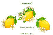 Lemon Blossom Vector Set – 3 Floral, an Illustration by EshaStudio (Thumbnail 2 of 5)