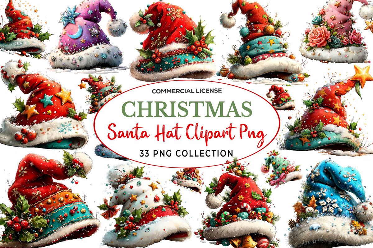 Whimsical Christmas Santa Hat, a Seasonal Illustration by fashionaddict (Photo 1 of 4)