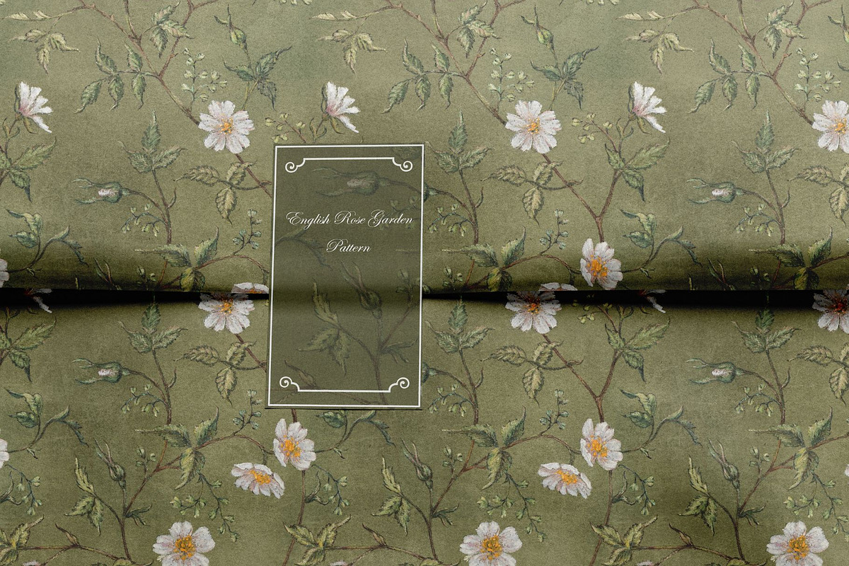 English Rose Garden Seamless Pattern, a Pattern Graphic by MouseGrey (Photo 4 of 13)