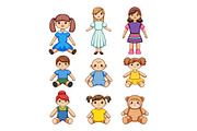 Collection of cute cartoon dolls and, an Object Graphic by pikepicture (Thumbnail 1 of 3)